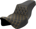 Step-Up Seat - Front Lattice Stitch - Gold Stitch - Extended Reach - FLH/FLT '08-'23