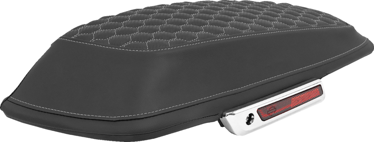 Saddlebag Lid Covers - Honeycomb - Gray Stitch - FLT/FLH '14-'25