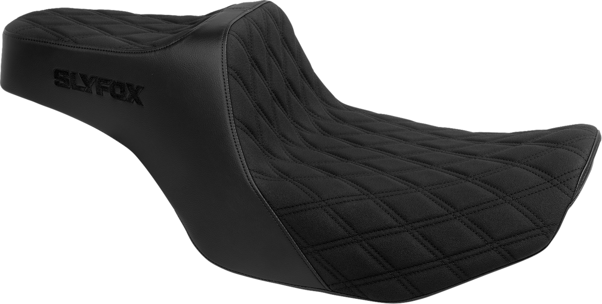 High Noon Seat - Double Diamond - Black Logo - Black Stitch - FLH/FLT '23-'25
