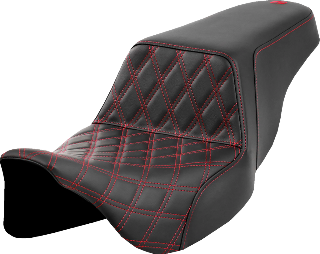 Step-Up Seat - Front Lattice Stitch - Red Stitch - FLH/FLT '08-'23