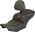 Roadsofa™ Seat - with Backrest - Gold Stitch - FLH/FLT '23-'25
