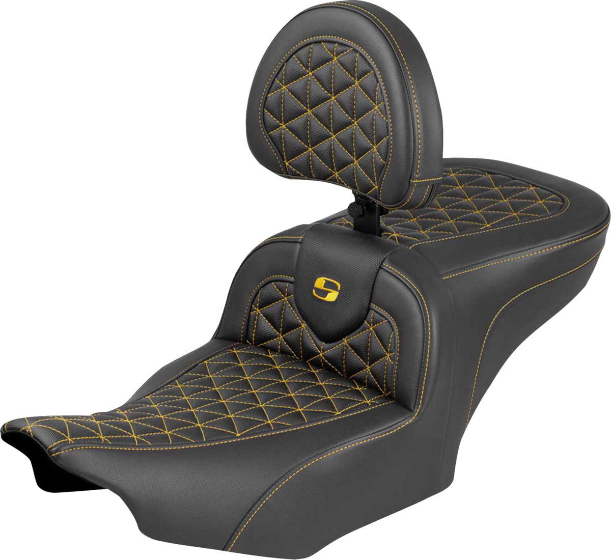 Roadsofa™ Seat - with Backrest - Gold Stitch - FLH/FLT '23-'25