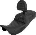 Extended Reach Roadsofa™ Seat - Dragon Scale - Gray Stitch - with Backrest - Touring '08-'25