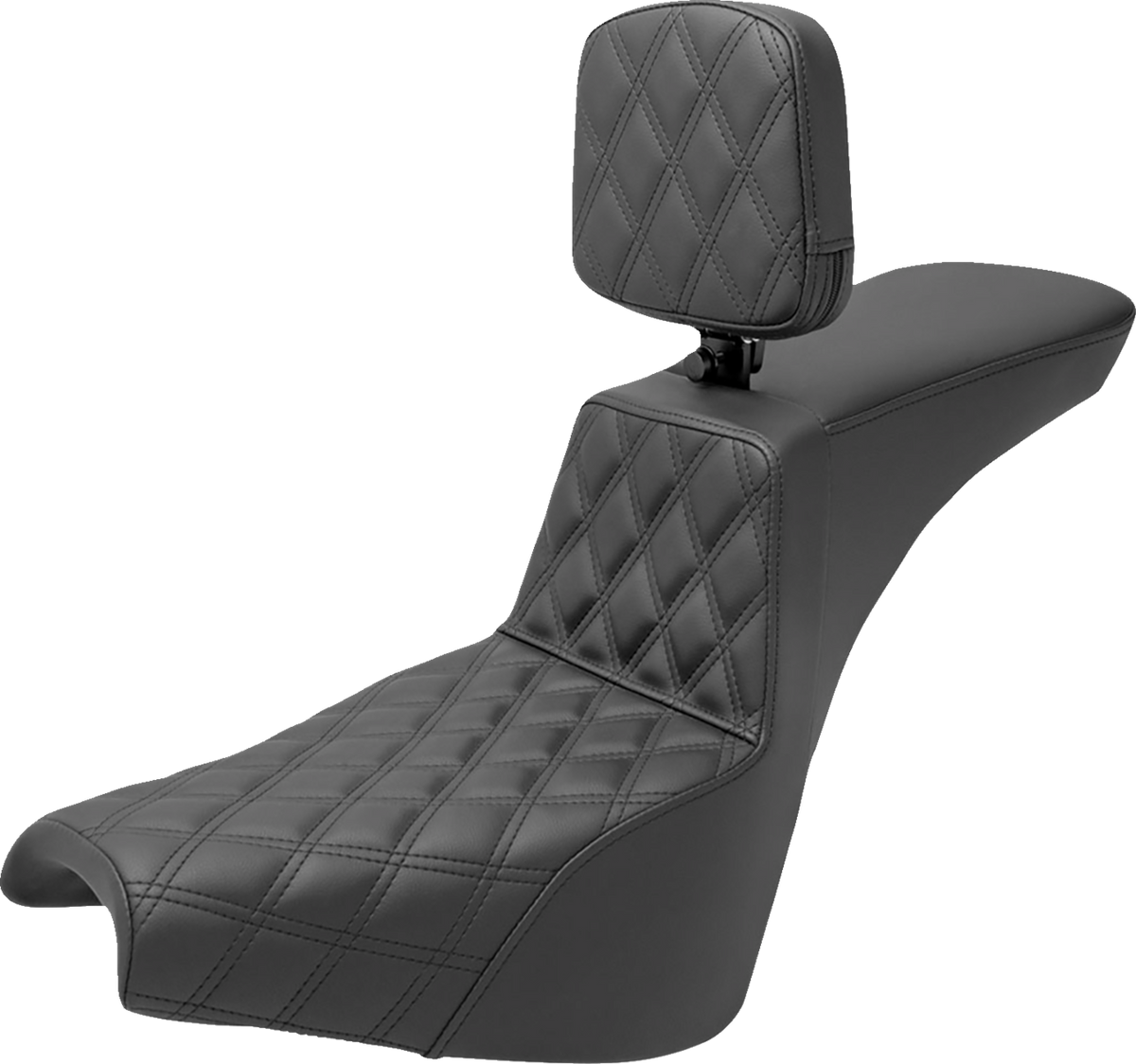 Tour Step-Up Seat - Rider Backrest - Front Lattice Stitch - FXBB/FXST '18-'25