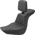 Tour Step-Up Seat - Rider Backrest - Front Lattice Stitch - FLSB/FXLR '18-'24