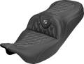 Roadsofa™ Carbon Fiber Seat - Lattice - Silver Stitch - Without Backrest - FLH/FLT '08-'25