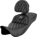 Roadsofa™ Extended Reach Seat - Lattice Stitch - Silver Stitch - with Backrest - FL '08-'24