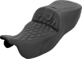 Roadsofa™ Extended Reach Seat - without Backrest - Carbon Fiber Lattice Stitch - FLRT/FLTRT '15-'25