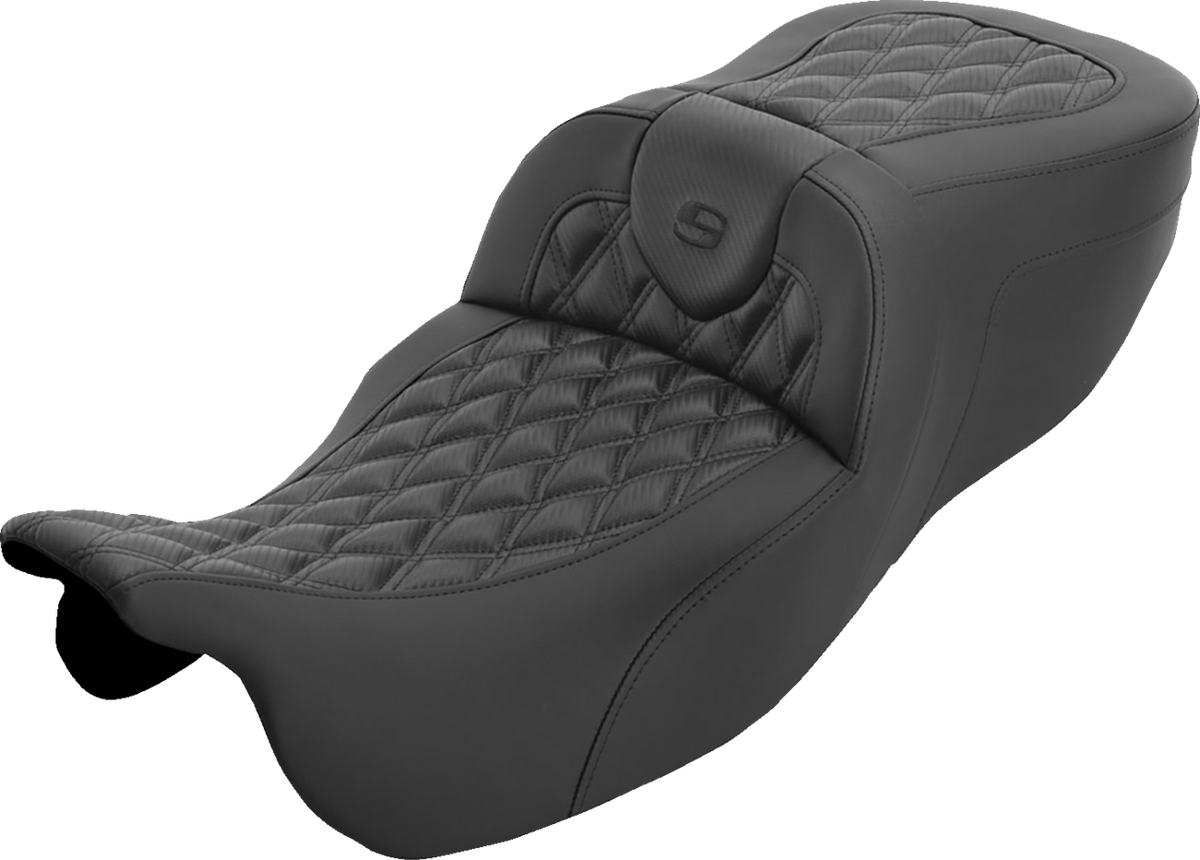 Roadsofa™ Extended Reach Seat - without Backrest - Carbon Fiber Lattice Stitch - FLRT/FLTRT '15-'25