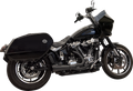 2-into-1 Ripper Exhaust System with Megaphone Muffler - Blac