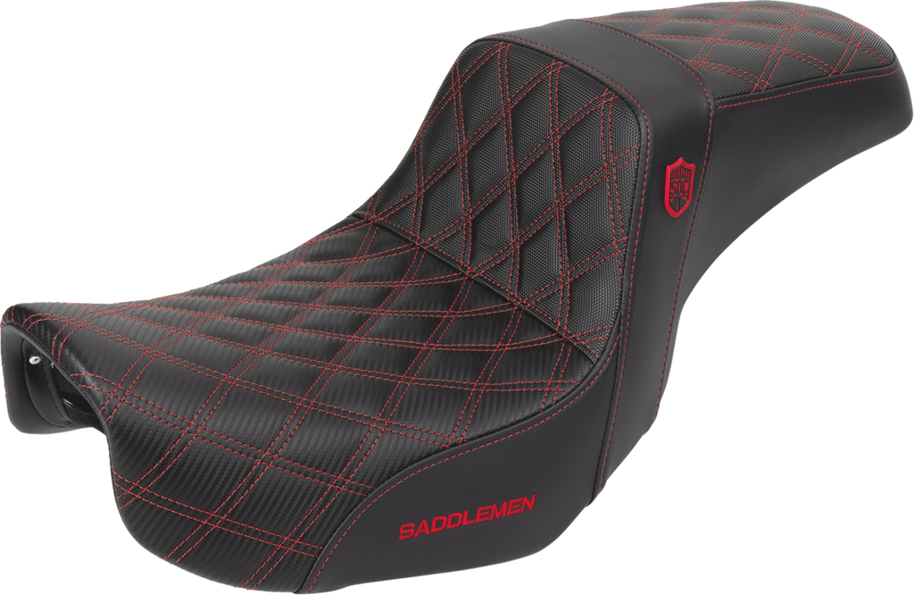 Pro Series SDC Performance Seat - Carbon Fiber/Lumbar Gripper - Red Stitch - Dyna '06-'17