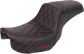 Pro Series SDC Performance Seat - Carbon Fiber/Lumbar Gripper - Red Stitch - Dyna '06-'17