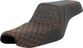 Step-Up Seat - Honeycomb - Orange Stitching - 3.3 Gal Tank - Sportster '04-'22
