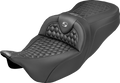 Roadsofa™ Seat - Honeycomb Stitch - Gray Stitch - No Backrest - FLH/FLT '08-'25