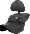 Roadsofa™ Extended Reach Seat - Carbon Fiber - Silver Stitch/Silver Logo - w/ Backrest - FL '23-'24