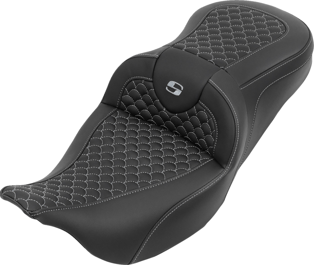 Roadsofa™ Seat - without Backrest - Dragon Stitch - Silver Stitch - FLH/FLT '08-'25