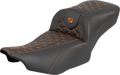 Roadsofa™ Extended Reach Seat - without Backrest - Tri-Gripper Orange Stitch - FLH/FLT '23-'25