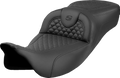 Roadsofa™ Extended Reach Seat - Dragon Scale Stitch - Black Stitch - w/o Backrest - FLH/FLT '08-'24