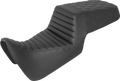 Step-Up Seat - Front Tuck-n-Roll/Rear Lattice Stitch - Black - Pan America '21-'24