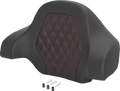 Deluxe Tour Pack Sissy Bar Pad - Carbon Fiber - Red Lattice Stitch