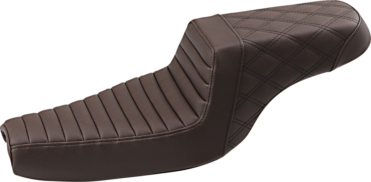 Step-Up Seat - Front Tuck-n-Roll/Rear Lattice Stitch - Brown