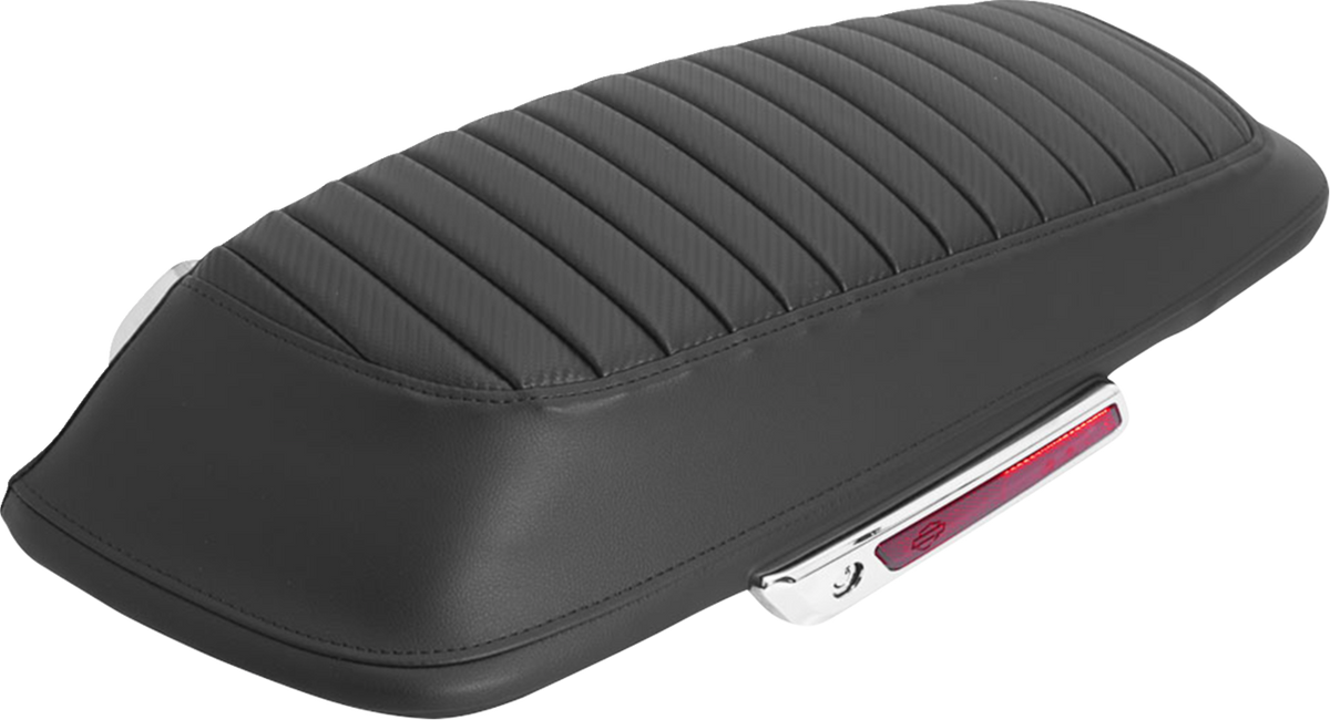Saddlebag Lid Covers - Tuck 'n Roll - Carbon Fiber - Black Stitch - FLH/FLT '14-'24