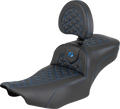 Roadsofa™ Extended Reach Seat - with Backrest - Blue Stitch - FLH/FLT '23-'25