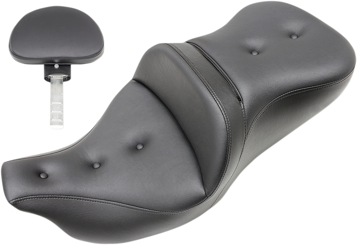 Roadsofa™ Seat - Pillow Top - with Backrest - Black - FLH/FLT '09-'24