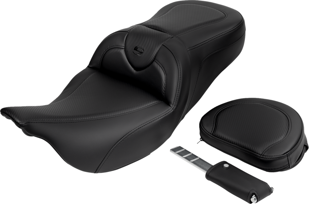Roadsofa™ Seat - with Backrest - Carbon Fiber - Black Stitch - FL '08-'19