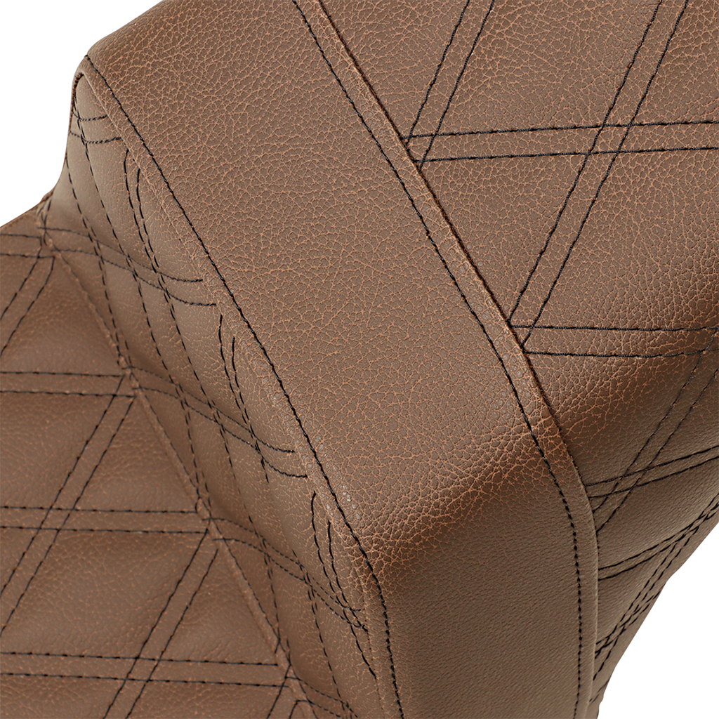 Step-Up Seat - Full Lattice Stitch - Brown - Scout Bobber