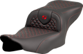 Roadsofa™ Seat - Dragon Scale Stitch - Red Stitch - w/o Backrest - FLTR/FLHX '23-'24