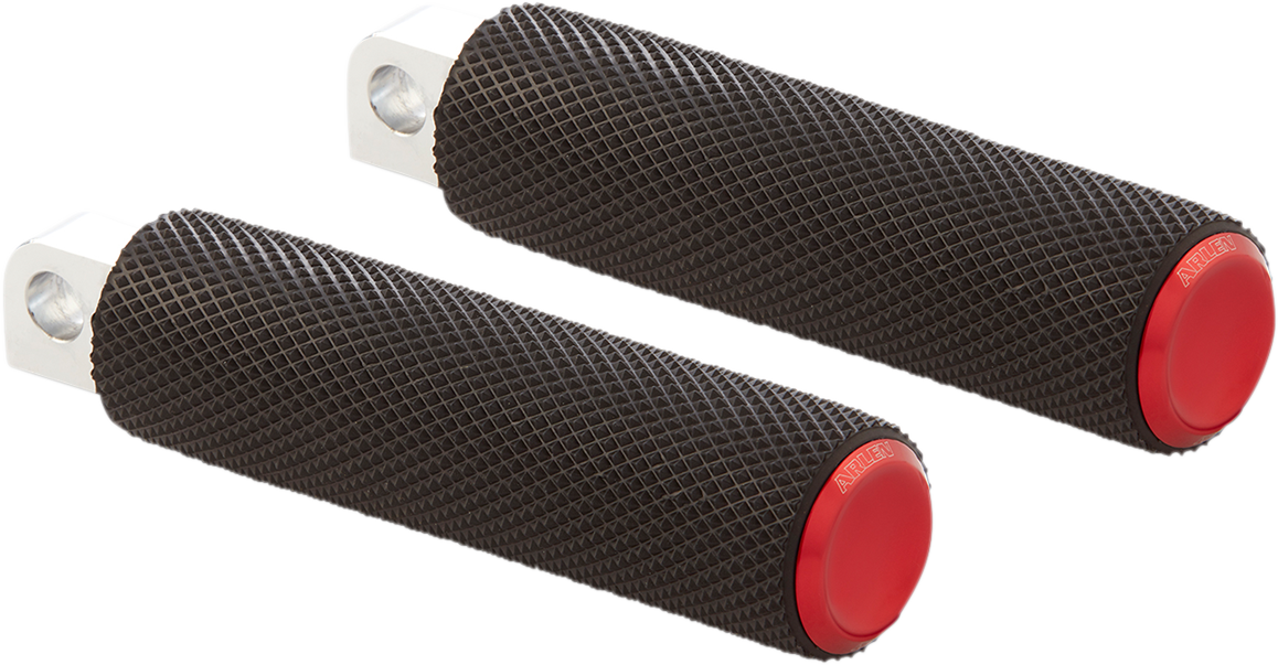 Foot Pegs - Knurled - Red
