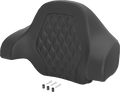 Deluxe Tour Pack Sissy Bar Pad - Carbon Fiber - Gray Lattice Stitch