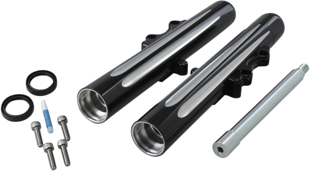 Fork Legs - Black Anodized - Deep Cut - Dual Disc - '00-'07 FLT