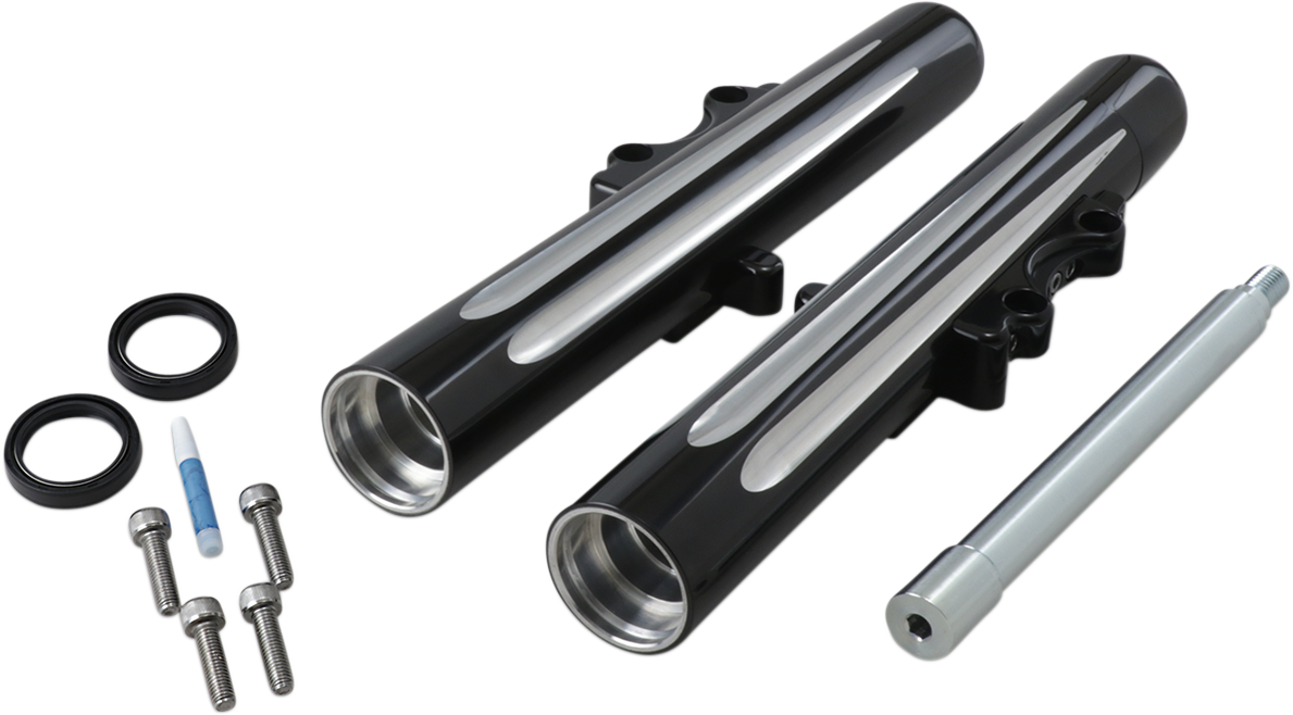 Fork Legs - Black Anodized - Deep Cut - Dual Disc - '00-'07 FLT