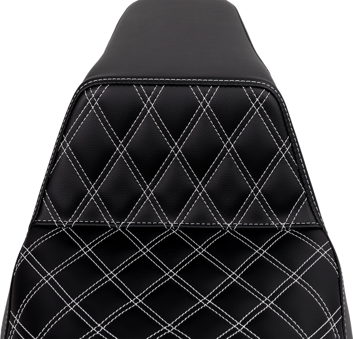 Step-Up Seat - Front Lattice Stitch - White Stitch - FLH/FLT '08-'23