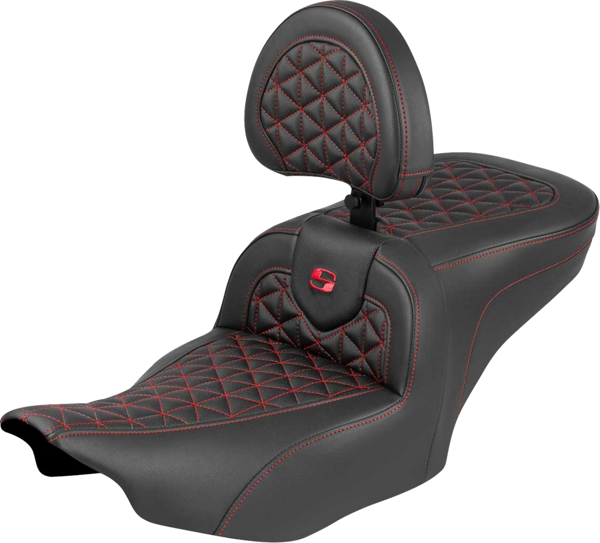 Roadsofa™ Seat - with Backrest - Red Stitch - FLH/FLT '23-'25