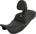 Extended Reach Roadsofa™ Seat - Dragon Scale - Gold Stitch - with Backrest - Touring '08-'25