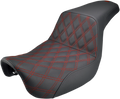 Step-Up Seat - Front Lattice Stitch/With Red Stitching - Black - Dyna