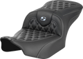 RoadSofa™ Carbon Fiber Seat - w/o Backrest - Lattice Stitch - Silver Stitch - FL/FX '23-'24