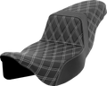Step-Up Seat - Lattice Stitch - White Stitch - Extended Reach - FLH/FLT '08-'23
