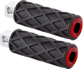 Diamond Foot Pegs - Male Mount - Red