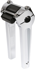 Handlebar Risers - Straight - 8" - Gauge Cutout - Chrome