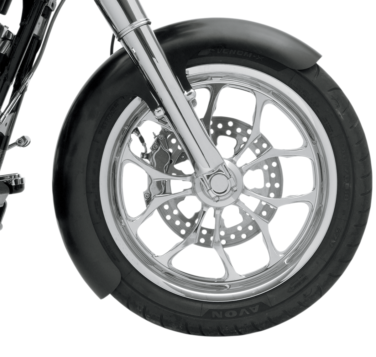 Wrapper Front Fender - Black - 21" Wheel - HD Softail