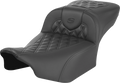 Roadsofa™ Extended Reach Seat - without Backrest - Carbon Fiber - Lattice Stitch - FLTR/FLHX '23-'24