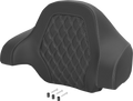 Deluxe Tour Pack Sissy Bar Pad - Carbon Fiber - Silver Lattice Stitch