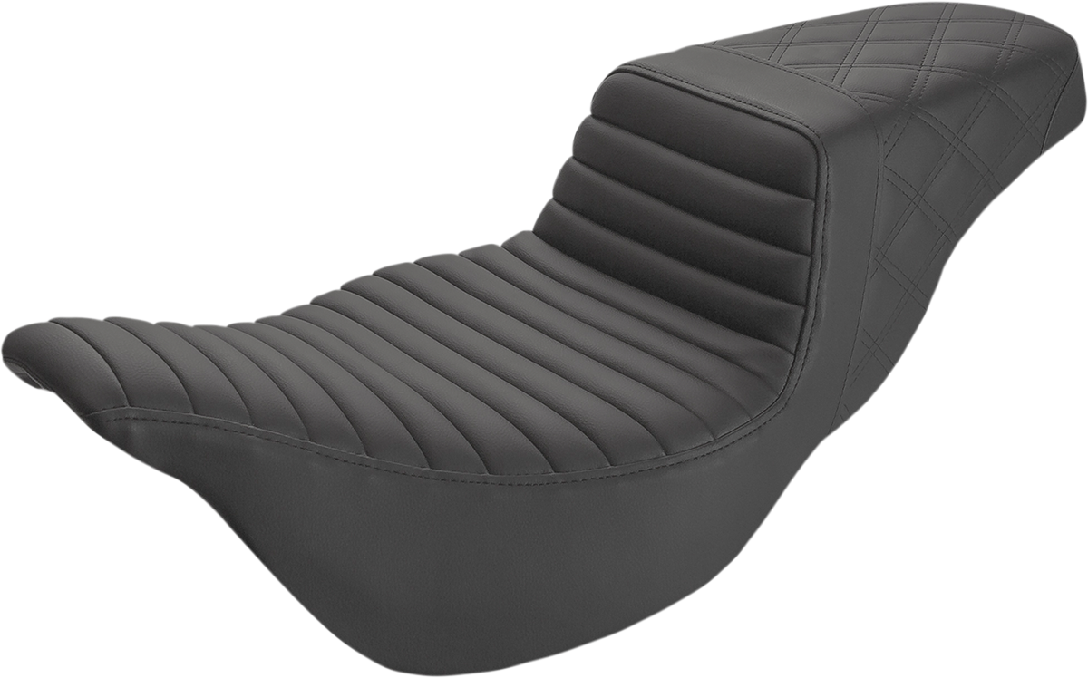 Step-Up Seat - Extended Reach - Front Tuck-n-Roll/Rear Lattice Stitch - Black - FL '08-'24