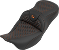 Roadsofa™ Seat - without Backrest - Dragon Stitch - Orange Stitch - FLH/FLT '08-'25