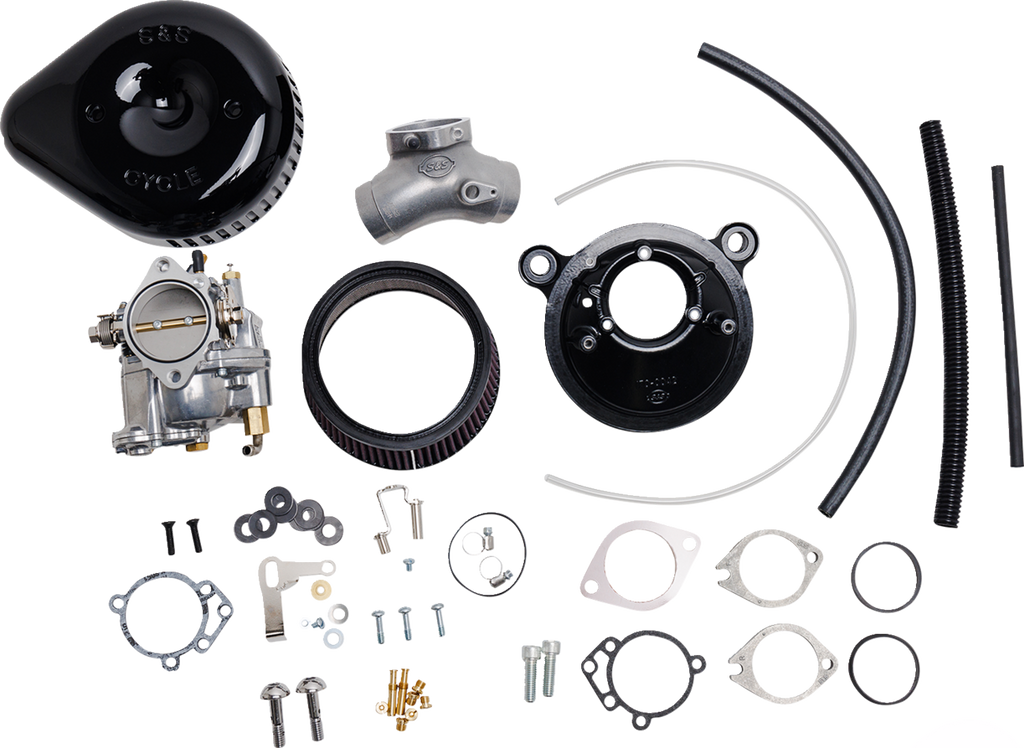 Super G Carburetor with Stealth Air Cleaner Kit - Gloss Black - Evolution Big Twin