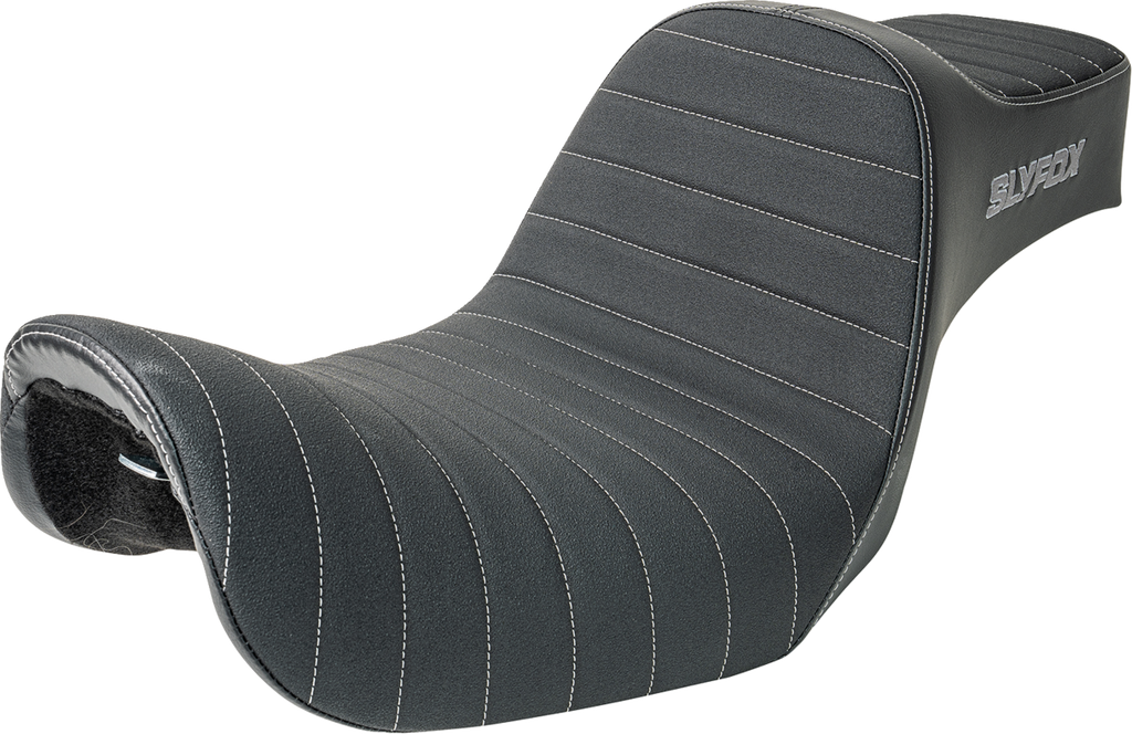 High Noon Seat - Vinyl - Classic Stitch - Gray Logo - Dyna '12-'16